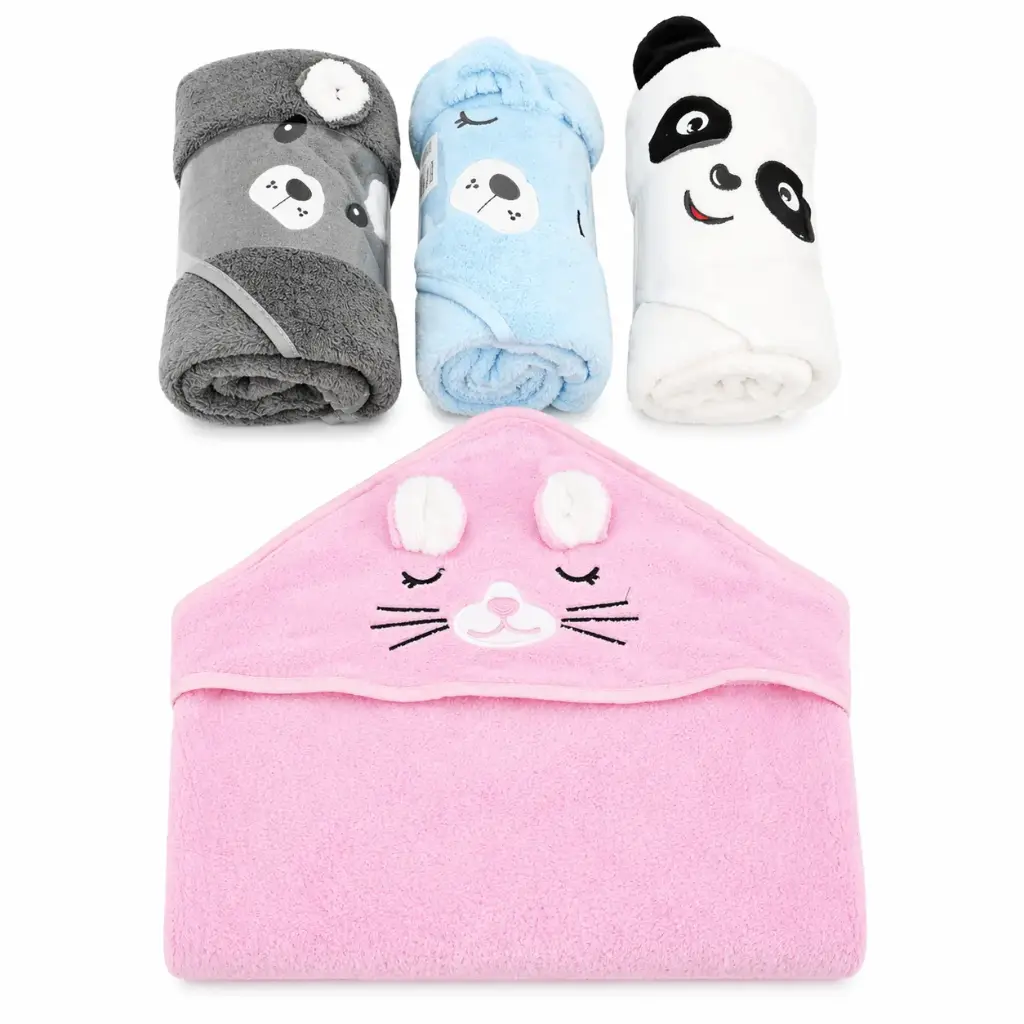 TOALLA ANIMALITO C/ CAPUCHA 80 X 80CM ( NS425897 )