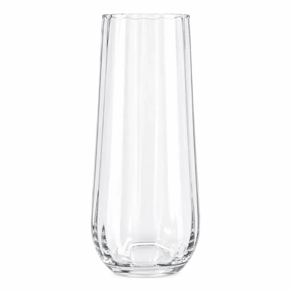 FLORERO VIDRIO CONICO RAYAS 30 X 10CM E/ CJ ( CA6756 )