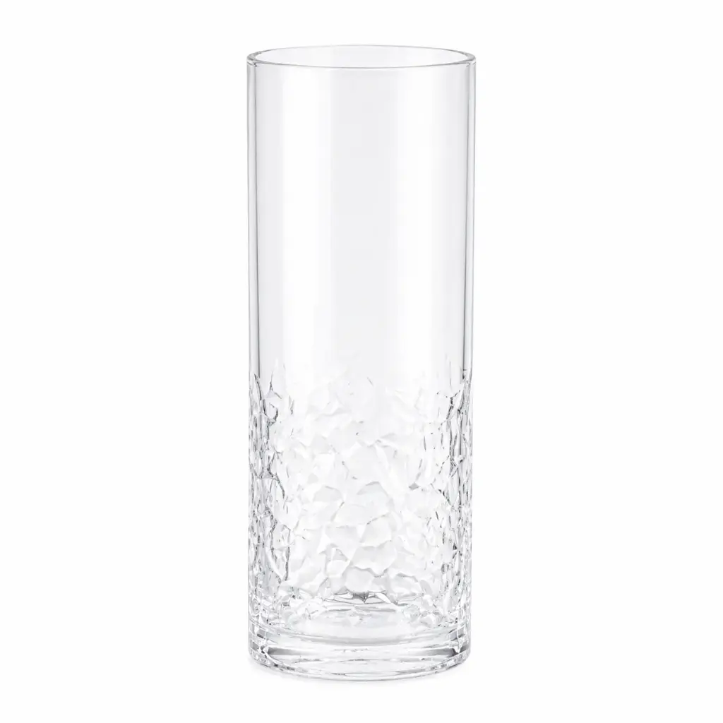 FLORERO VIDRIO CILINDRO CRAQUELADO 30 X 10CM E/ CJ ( CA6736 )