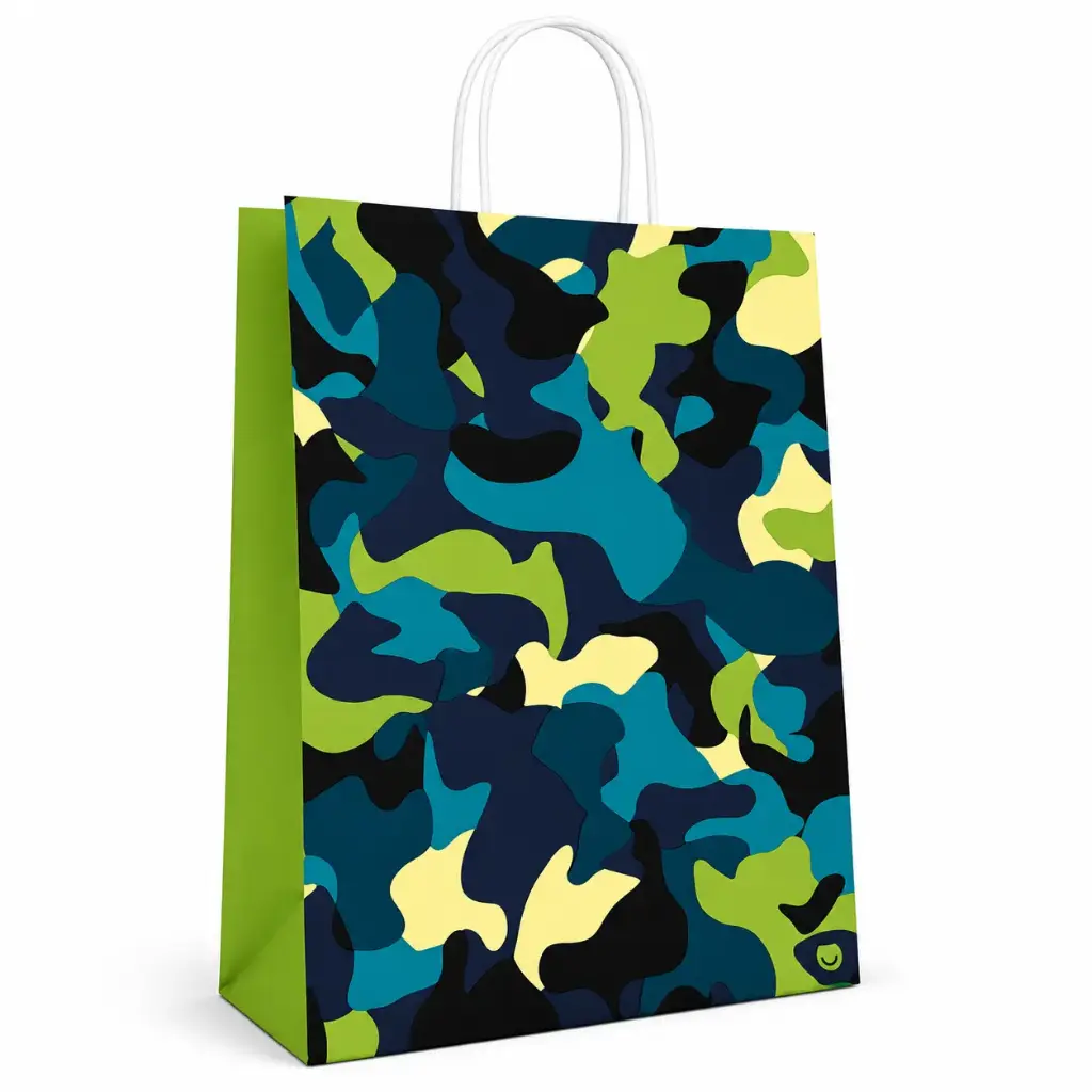 BOLSA P/ REGALO CAMUFLADA 22 X 10 X 30CM