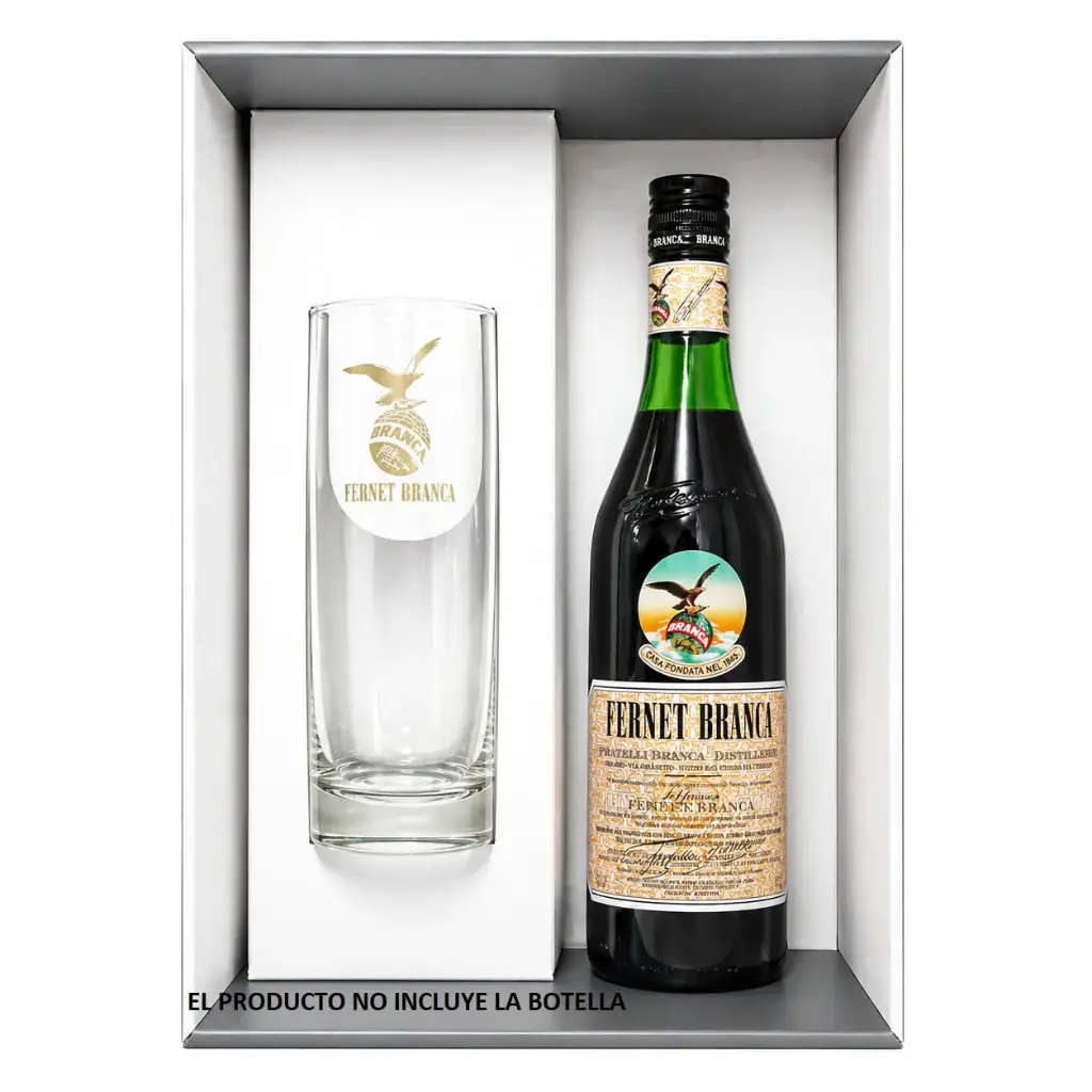 CAJA P/ REGALO C/ VASO VIDRIO FERNET 500ML ( 1470X1 )