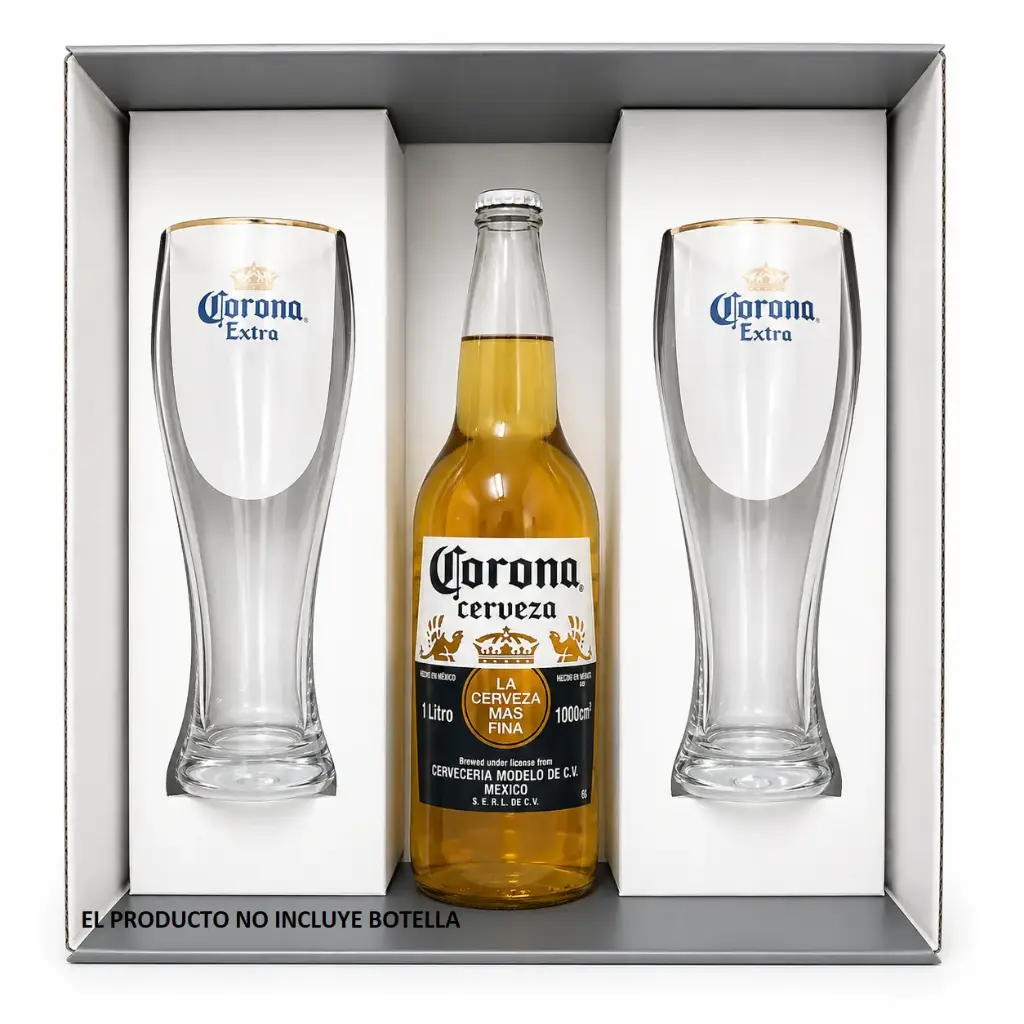 CAJA P/ REGALO C/ VASO VIDRIO MUNICH CERVEZA X2 710ML ( 1429F/O )