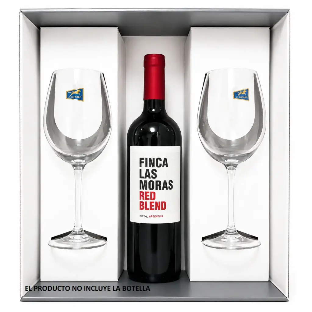 CAJA P/ REGALO C/ COPA VINO LINA X2 580ML ( 1474 )