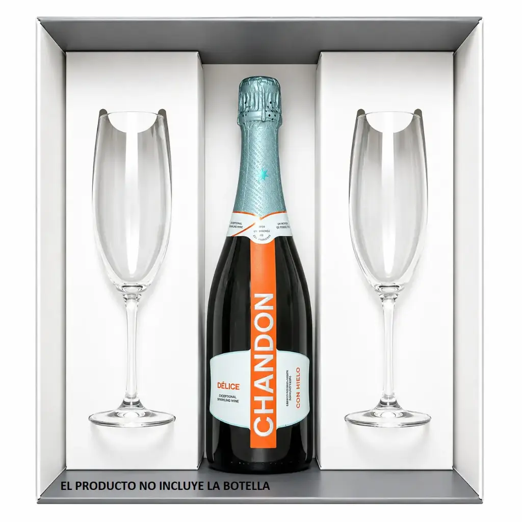 CAJA P/ REGALO C/ COPA CHAMPAGNE X2 220ML ( 1420 )