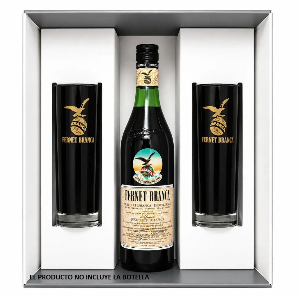 CAJA P/ REGALO C/ VASO VIDRIO FERNET 500ML X2 ( 1470X2 )