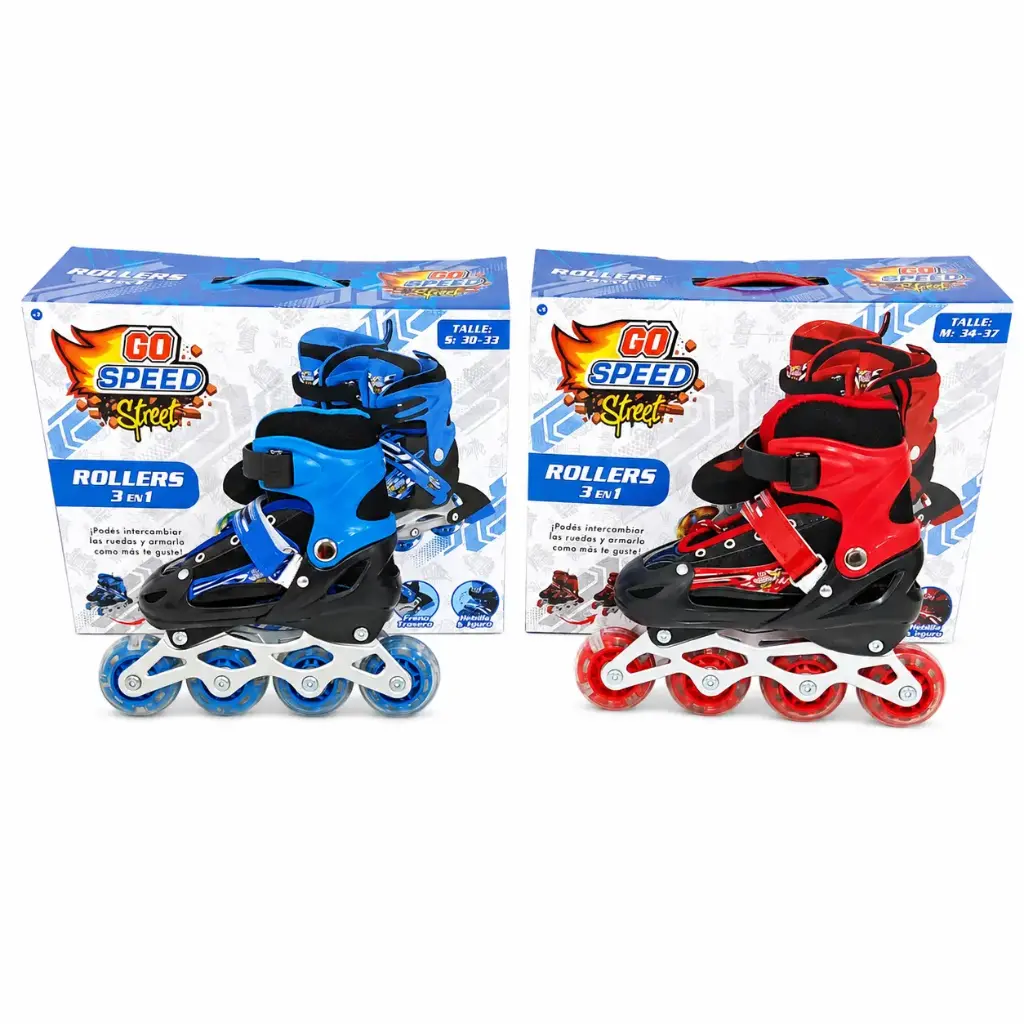 ROLLER 3 EN 1 C/ LUCES Y RUEDAS INTERCAMBIABLES  T. 30-33 / 34-37 E/ CJ ( 12248 )