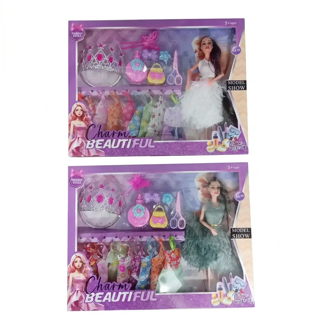 MUÑECA C/ VESTIDOS Y ACCESORIOS E/ CJ ( JS999-6-Z2 )