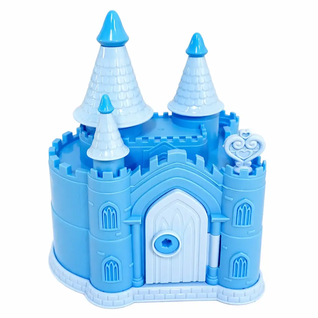 ALCANCIA CASTILLO C/ LLAVE STICKER Y MONEDAS ( SD21779ZX )