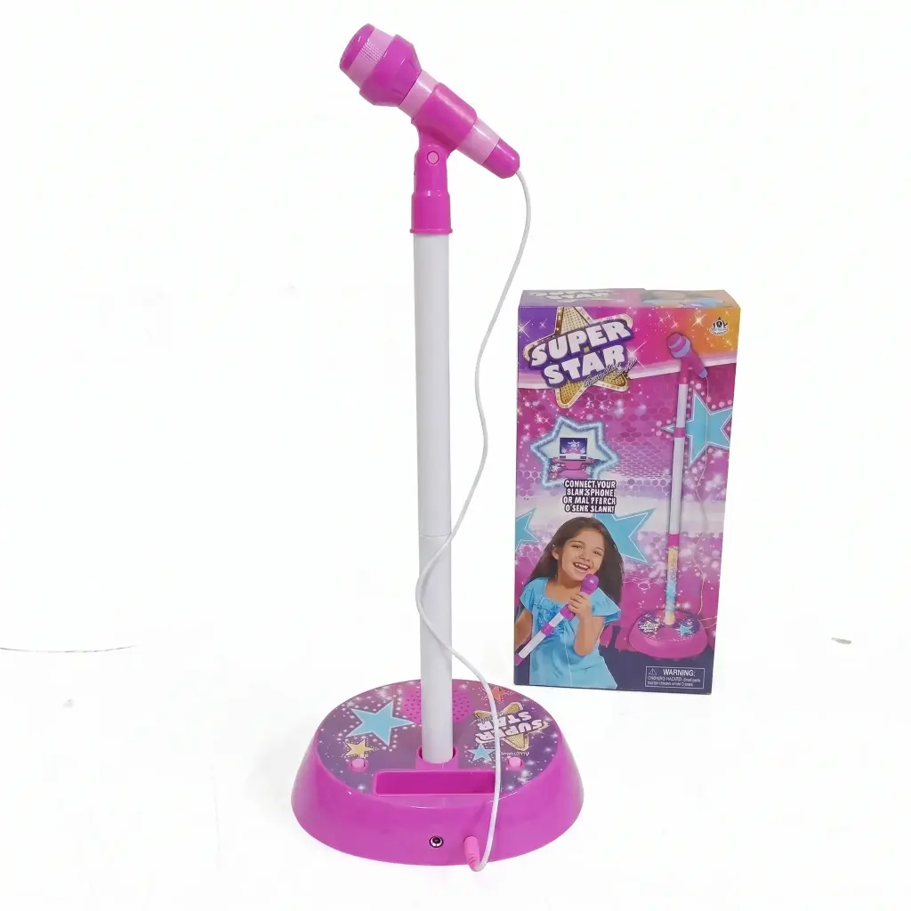 MICROFONO C/ PIE LUZ SONIDO Y CONEXION MP3 42CM E/ CJ ( 66136-Z1 )