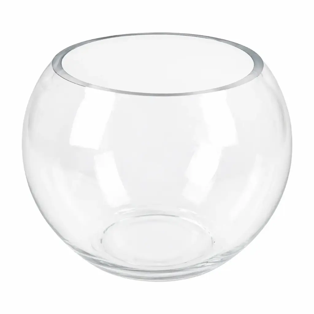 FLORERO VIDRIO PECERA REDONDA 13 X 14CM E/ CJ ( CA6739 )