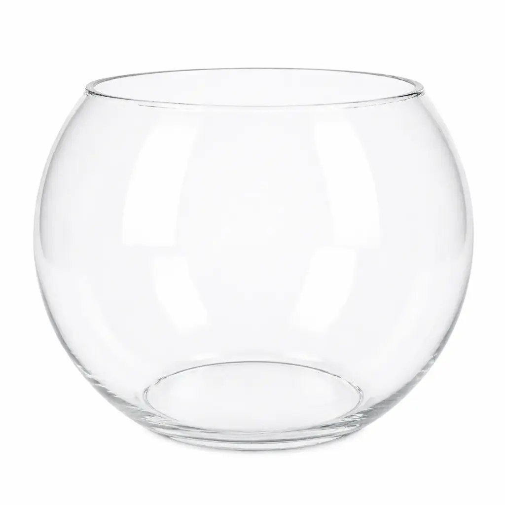 FLORERO VIDRIO PECERA REDONDA 17 X 18CM E/ CJ ( CA6741 )