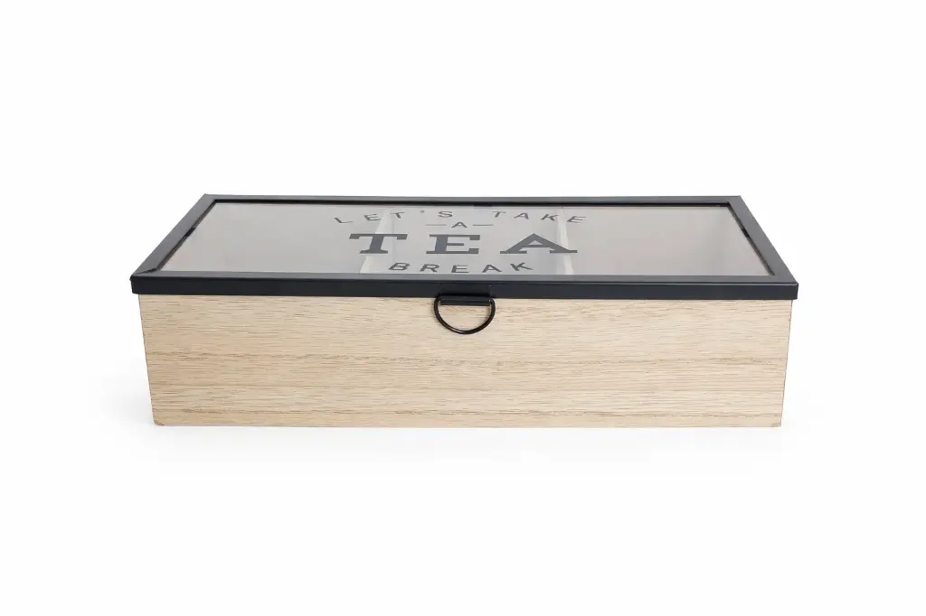 CAJA DE MADERA P/ TE 3 DIVISIONES C/ VISOR ( NS424308 )