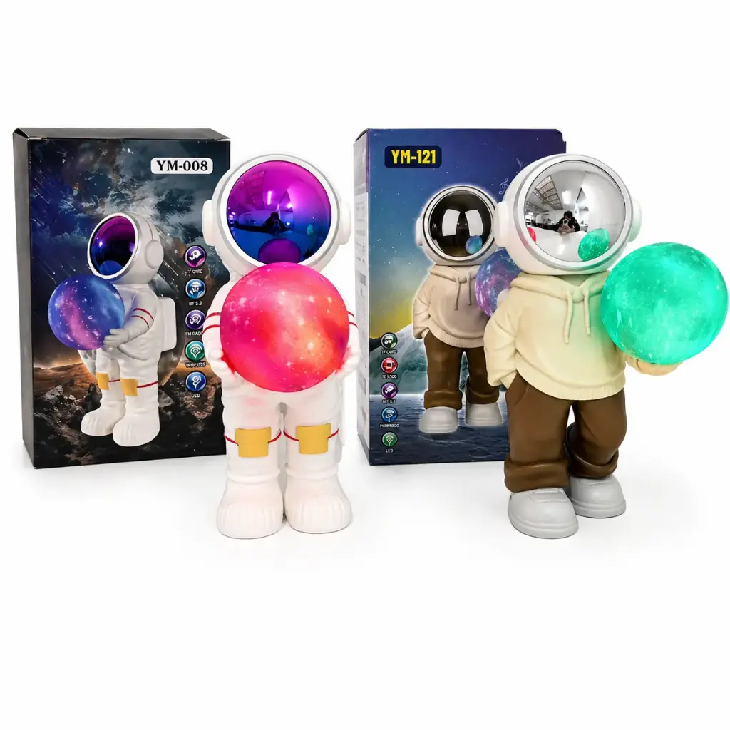 LAMPARA PROYECTOR ASTRONAUTA USB C/ PARLANTE E/ CJ ( YM-008 / YM-121 )
