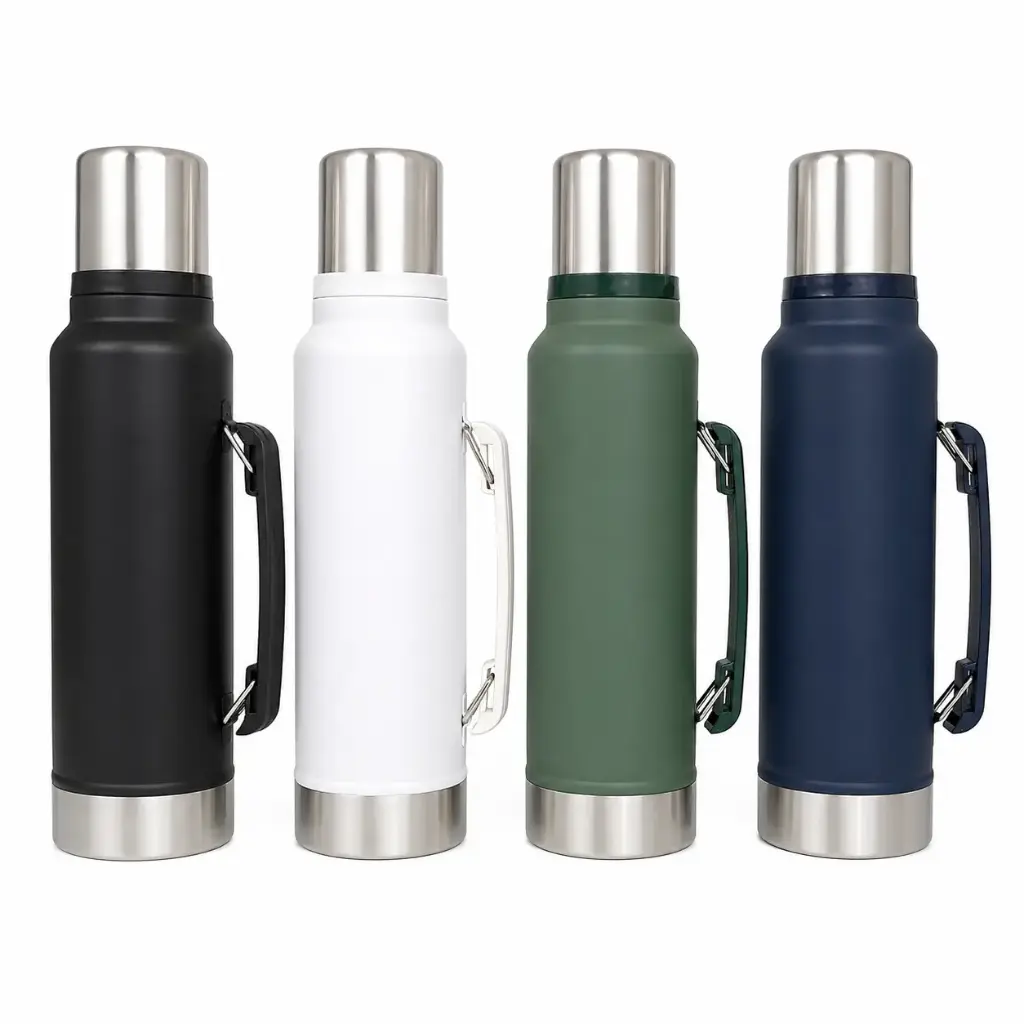 &TERMO ACERO INOXIDABLE C/ MANIJA 1.2 LTS E/ CJ ( TER-010 )