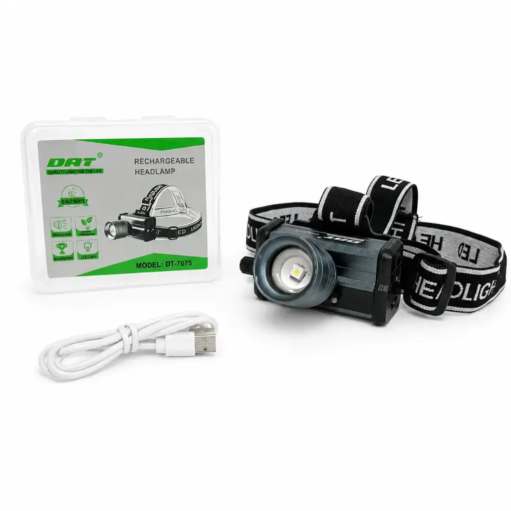 LINTERNA MINERO 1 LED RECARGABLE E/ CJ ( DT-7075 )