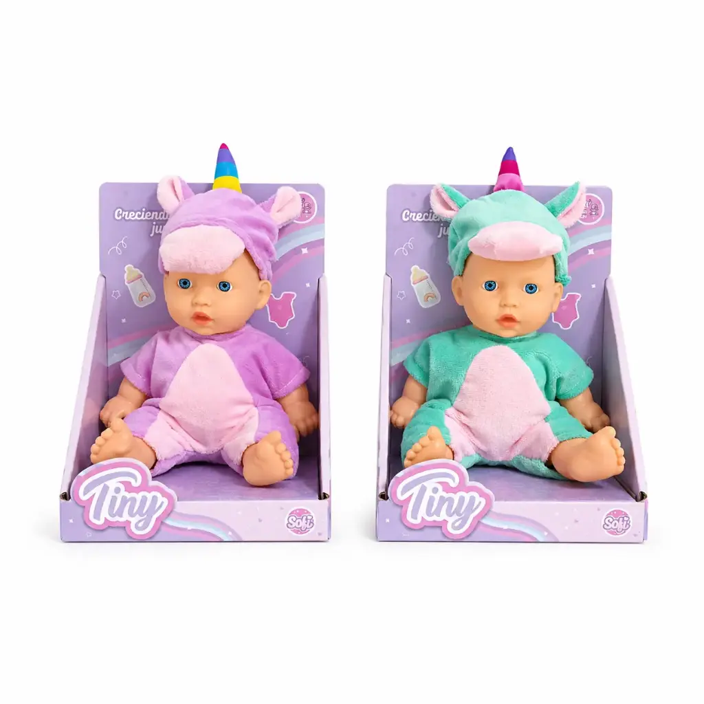 BEBOTE TINY C/ DISFRAZ DE UNICORNIO 20CM E/ CJ ( 56603 ) 