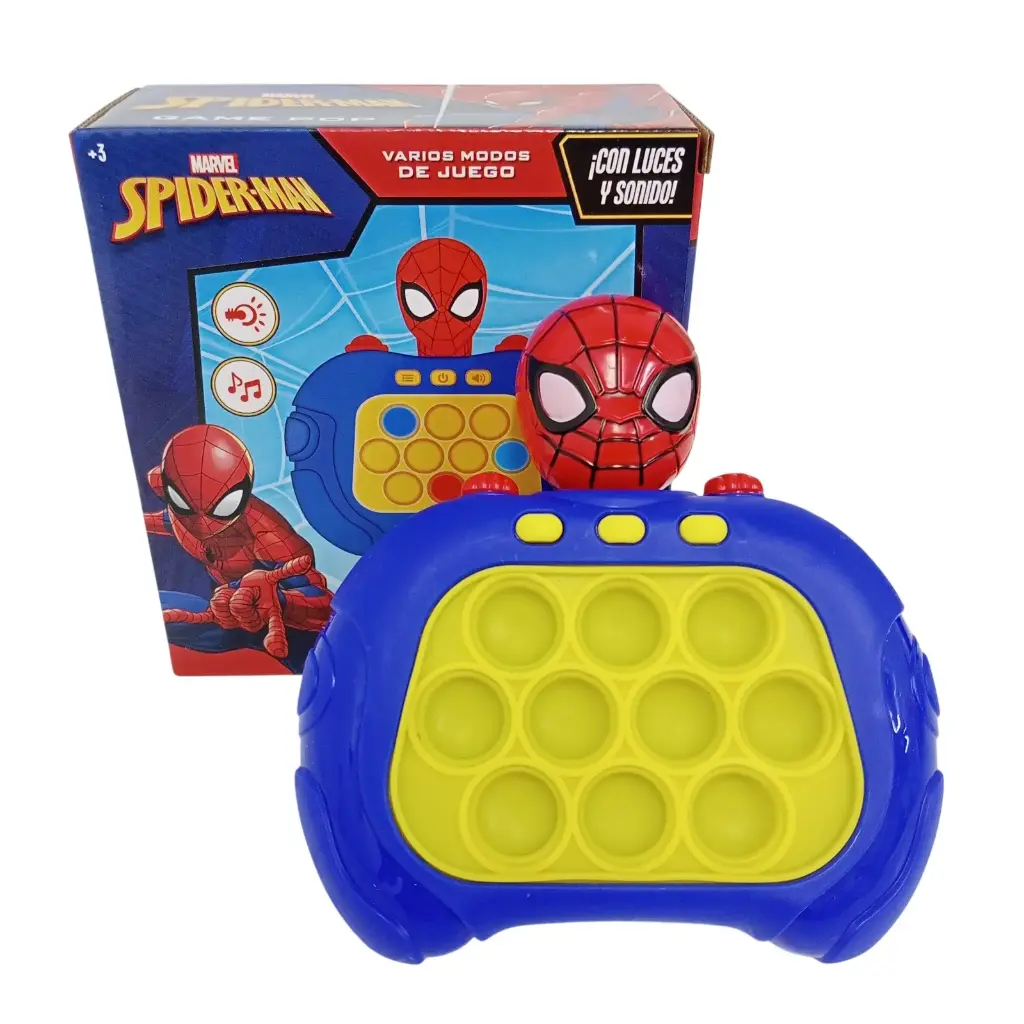 POP IT SPIDER-MAN ELECTRONICO C/ LUZ Y SONIDO E/ CJ ( 56730 )