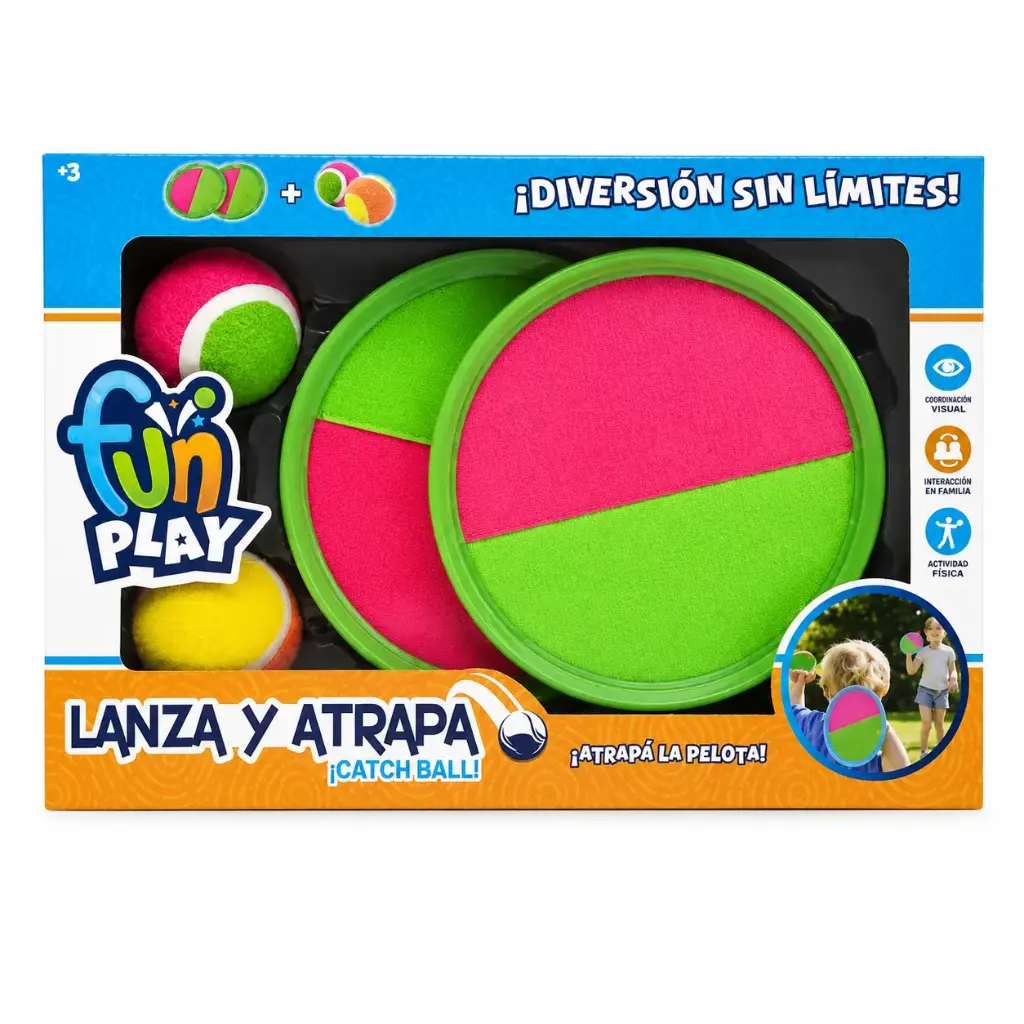 RAQUETAS X2 Y PELOTA CATCH BALL C/ ABROJO E/ CJ ( 55330 )