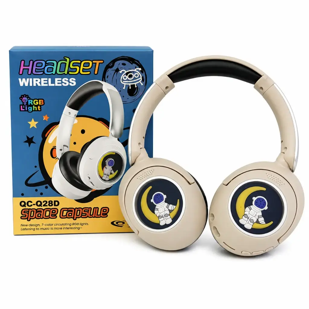 AURICULAR VINCHA ASTRONAUTA BLUETOOTH C/ LUZ E/ CJ ( QC-Q28D )