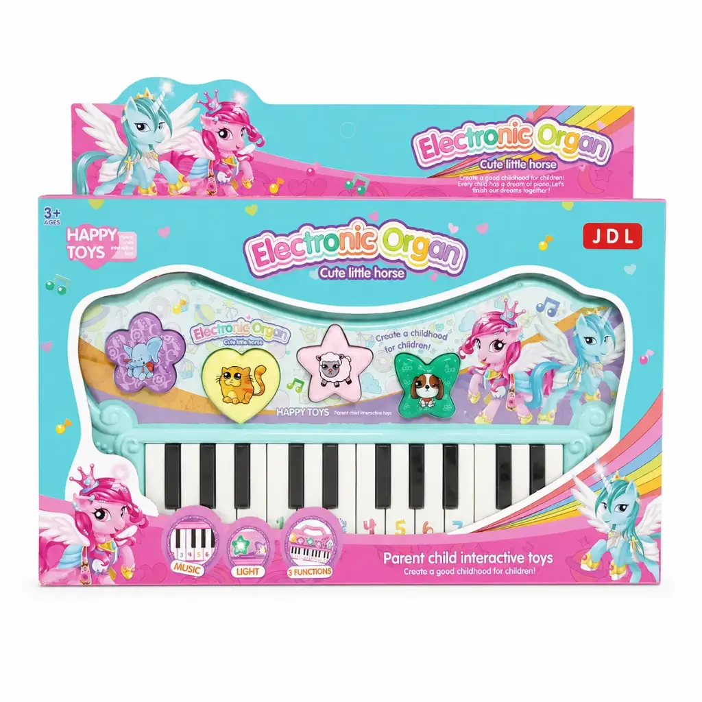 TECLADO MUSICAL C/ LUZ 30CM E/ CJ ( 8828BZ1 )