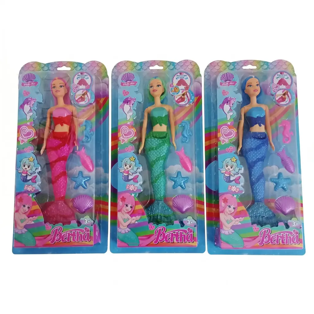 MUÑECA SIRENA C/ ACCESORIOS 33CM E/ CJ ( 4017-Z1 )
