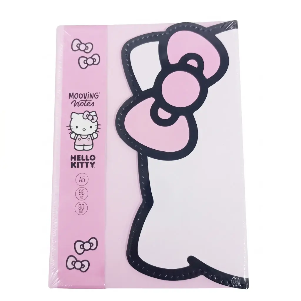 CUADERNO A5 HELLO KITTY T/ DURA MAGNETICA + STICKERS X 96HJS RAYADO ( 1246165 )