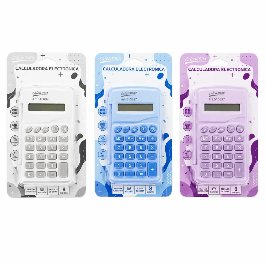 CALCULADORA CALCUMAX 8D C/ TAPA E/ BL ( 515697 ) 