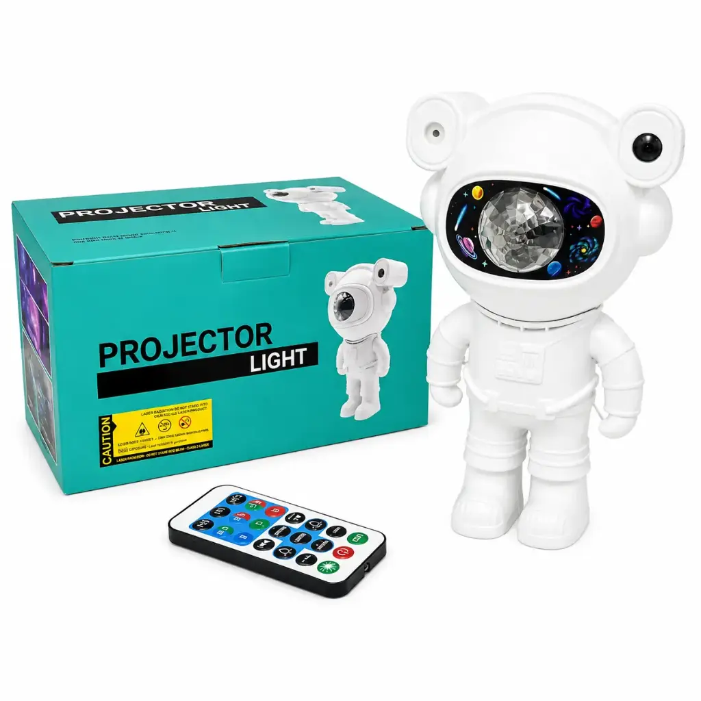 LAMPARA PROYECTOR ASTRONAUTA C/ LUZ Y SONIDO 20CM E/ CJ ( XL-731 )