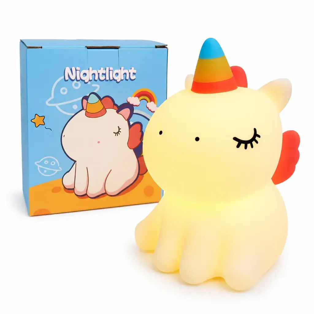 LAMPARA SILICONA USB UNICORNIO TACTIL E/ CJ ( ZH-139 )