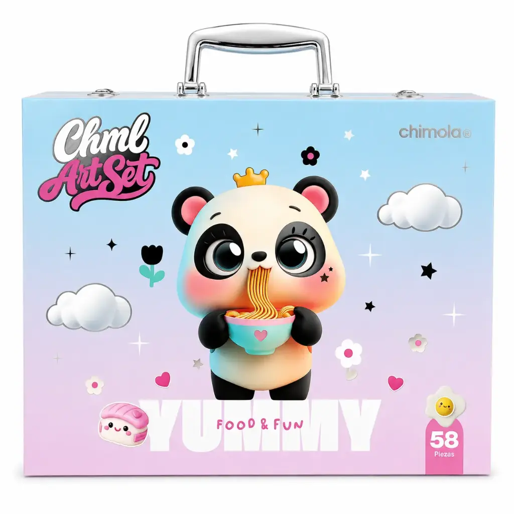 SET DE ARTE CHIMOLA PANDA X58 E/ VALIJA ( ST141 )