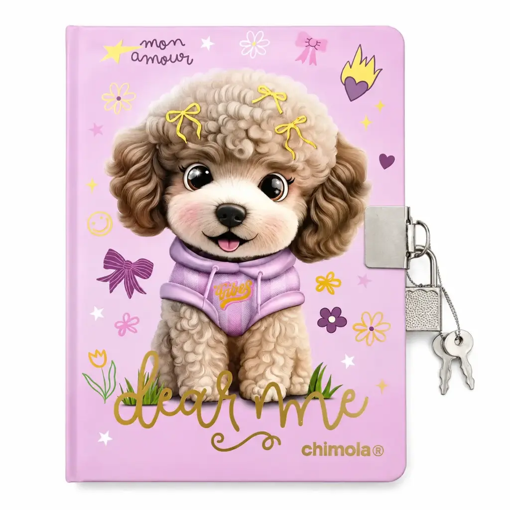 DIARIO INTIMO CHIMOLA POODLE C/ CANDADO 80HJS ( ST100 )
