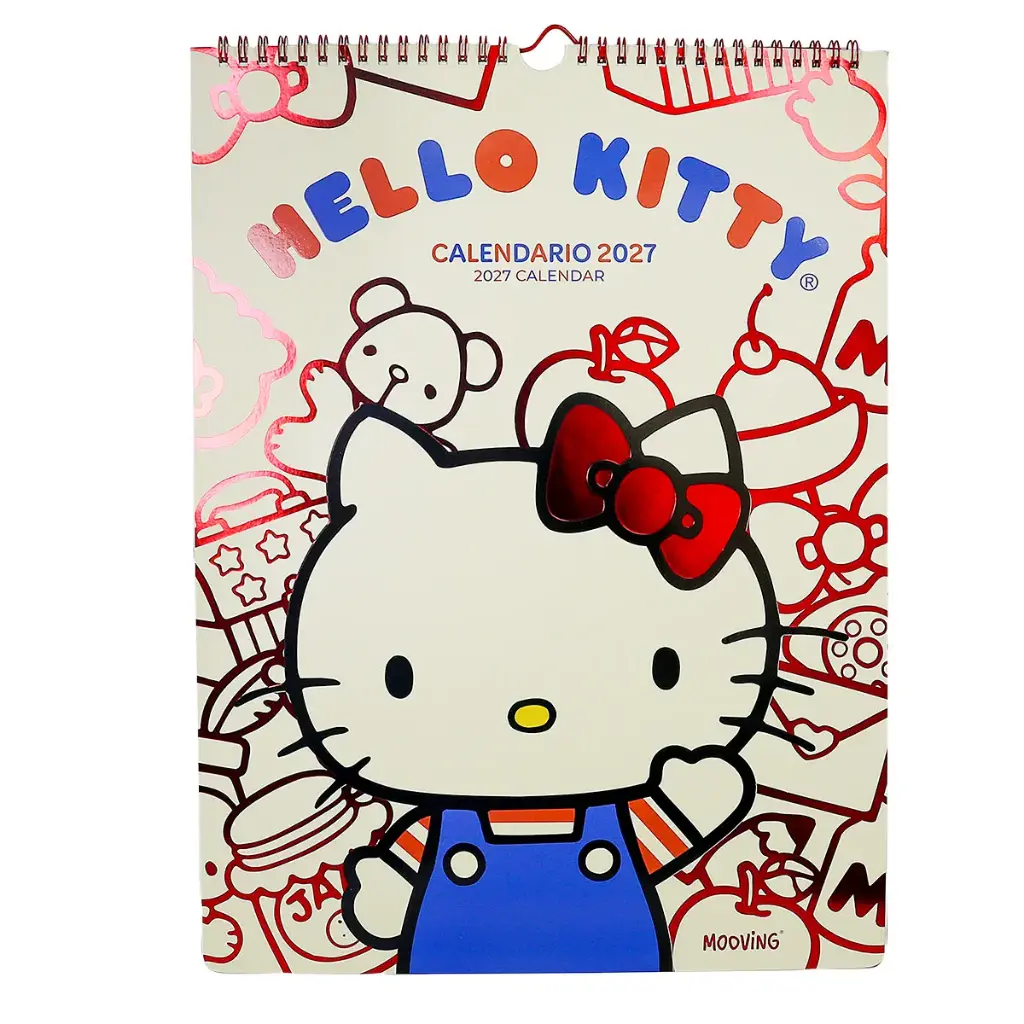 CALENDARIO HELLO KITTY 2027 C/STICKERS 30 X 40CM ( 1419165 )