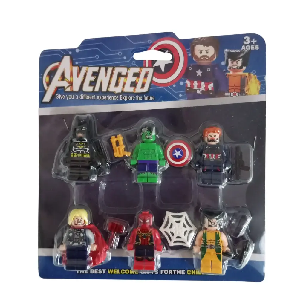 MUÑECO TIPO LEGO AVENGERS X6 E/ BL ( 6338 )