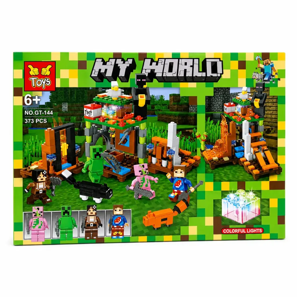 BLOQUES ENCASTRABLES TIPO LEGO MINECRAFT X373 C/ LUZ  E/ CJ ( GT-144 )