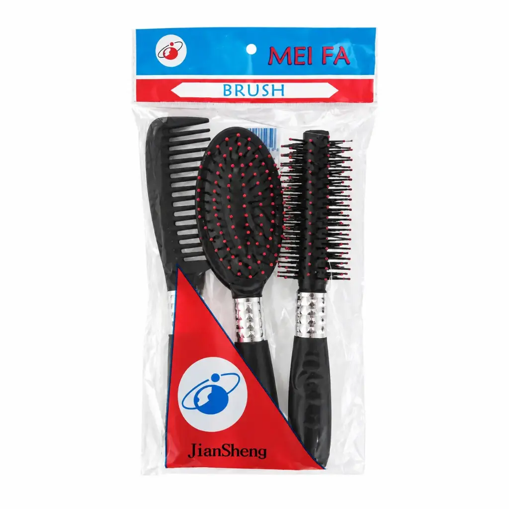 SET DE CEPILLO Y PEINE X3 21CM E/ BO ( 1244/04 )