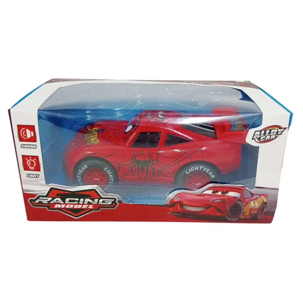 AUTO METALICO SPIDER-MAN C/ LUZ Y SONIDO E/ CJ 