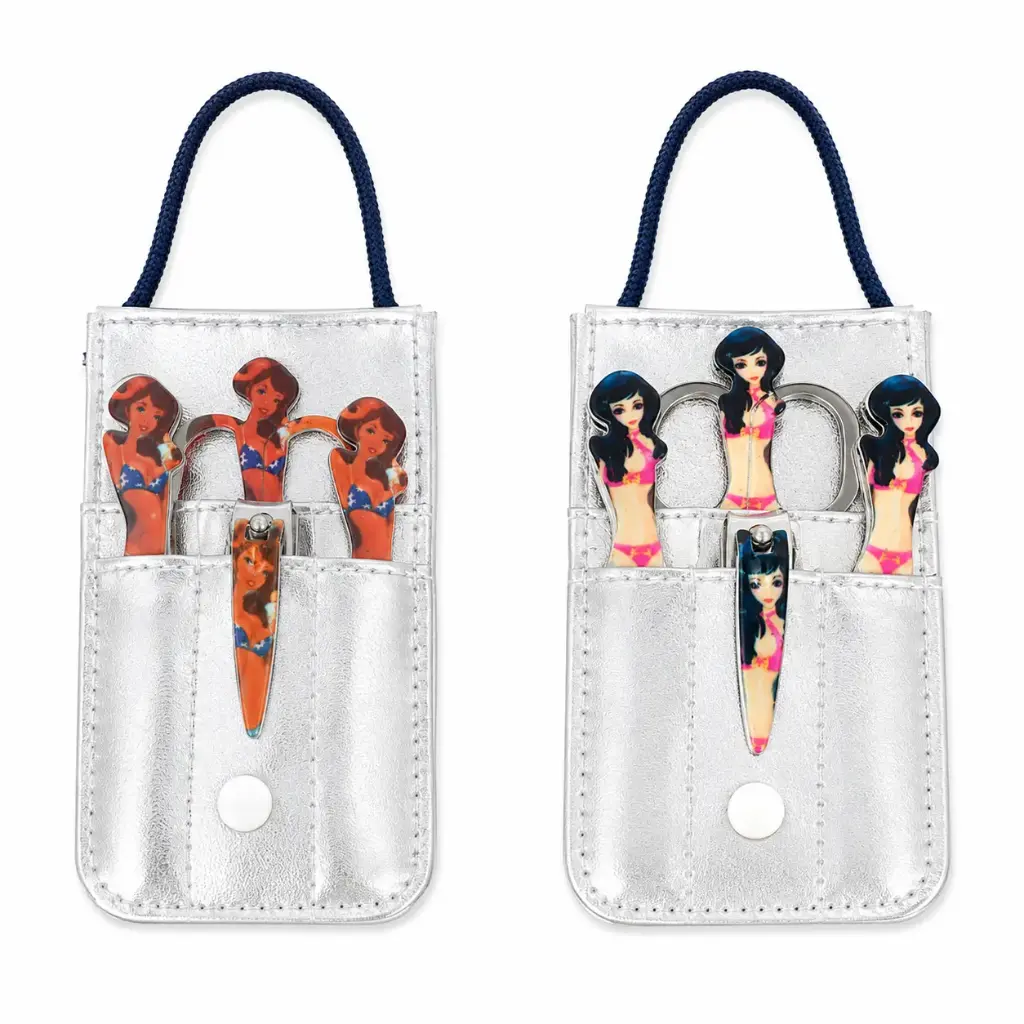 SET DE MANICURA ESTAMPADO X4 E/ ESTUCHE 12 X 7CM ( 1132/06 )