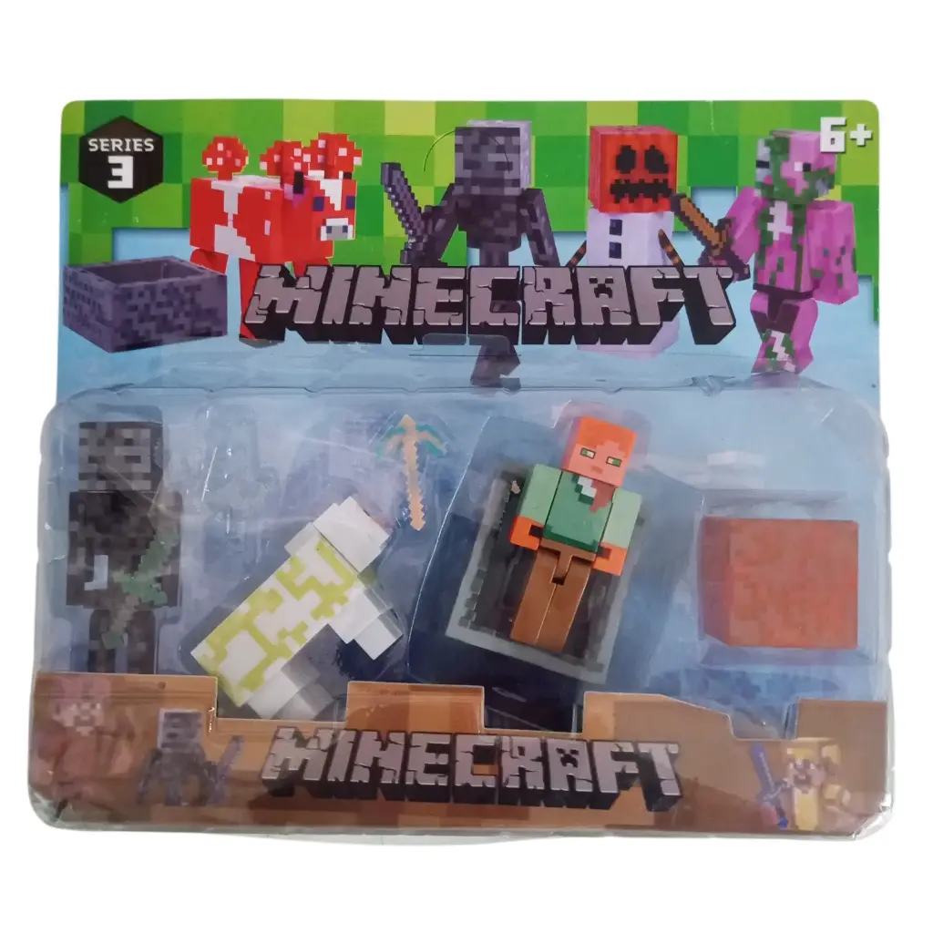 MUÑECO MINECRAFT X3 C/ ACCESORIOS E/ BL ( 2712 )