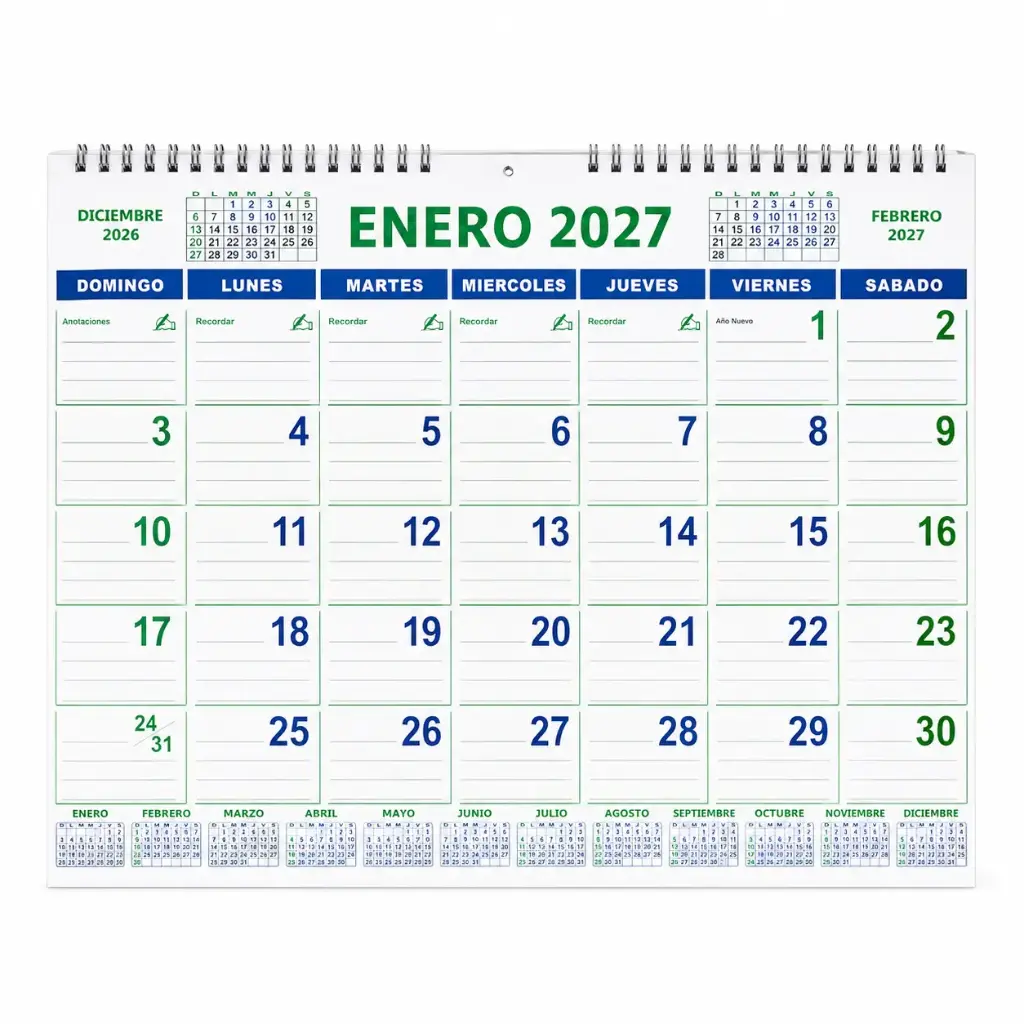 CALENDARIO ORGANIZADOR 2027 48 X 33.5CM ( AG-53 )