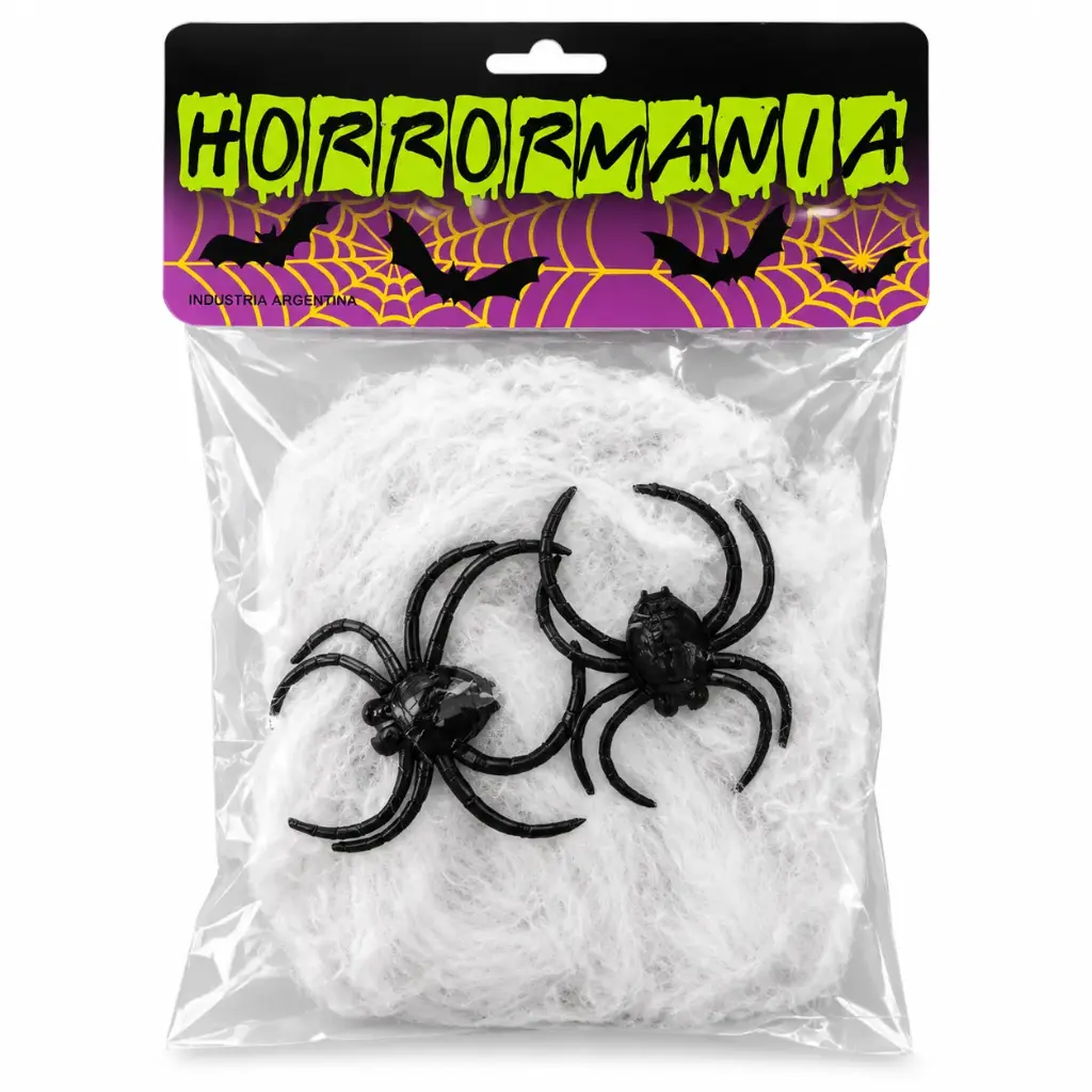 TELARAÑA C/ ARAÑA GRANDE X2 E/ BO ( H004 )