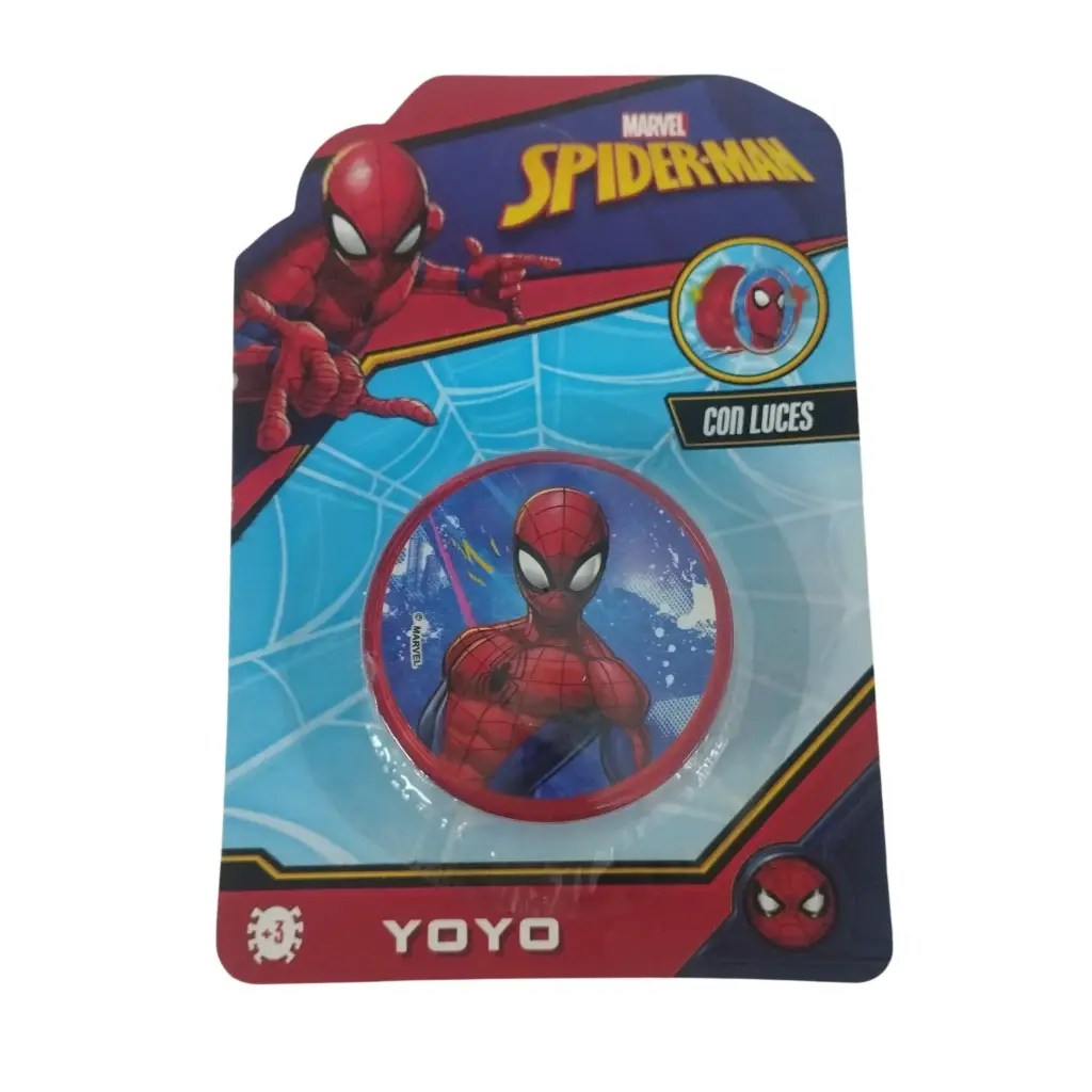 YOYO SPIDERMAN C/ LUZ 15CM E/ BL ( 54622 )