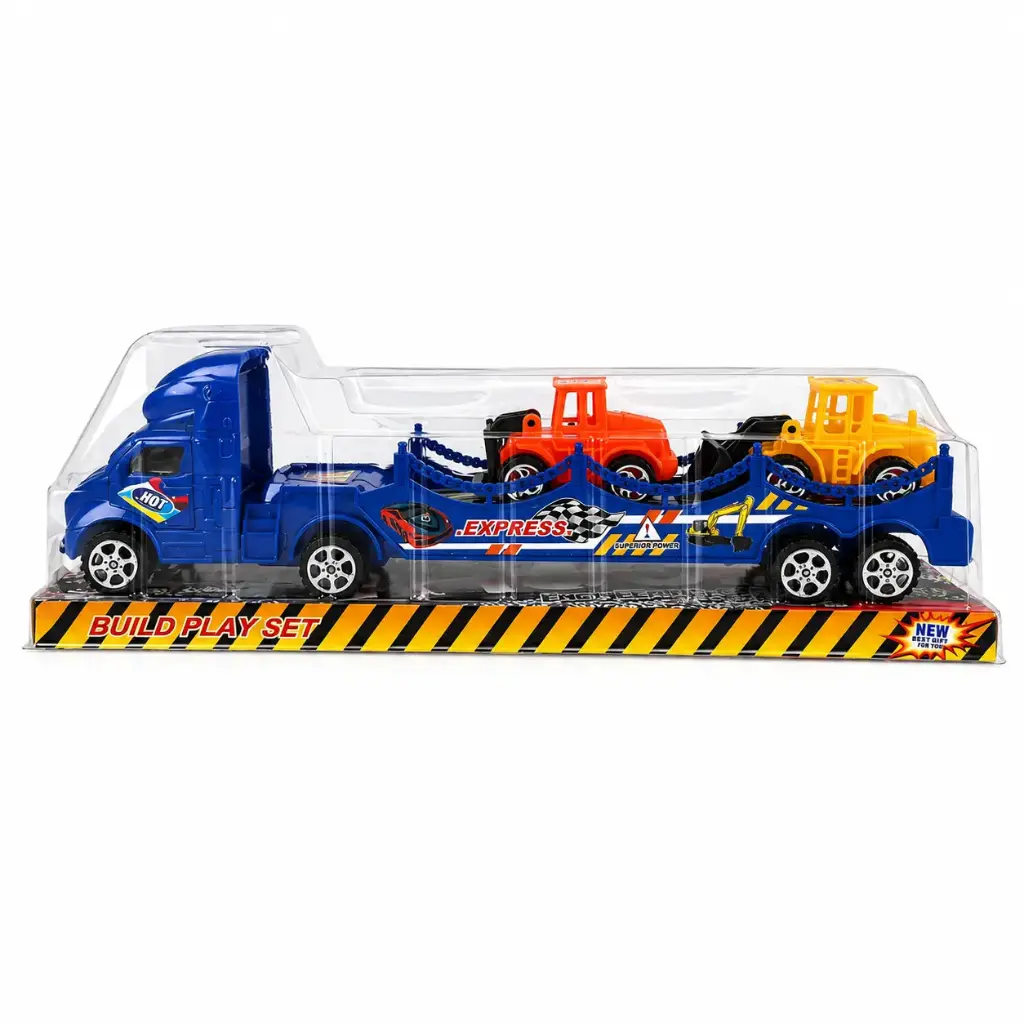 CAMION C/ TRAILER A FRICCION Y 2 VEHICULOS 31CM E/ BL ( 50221 )