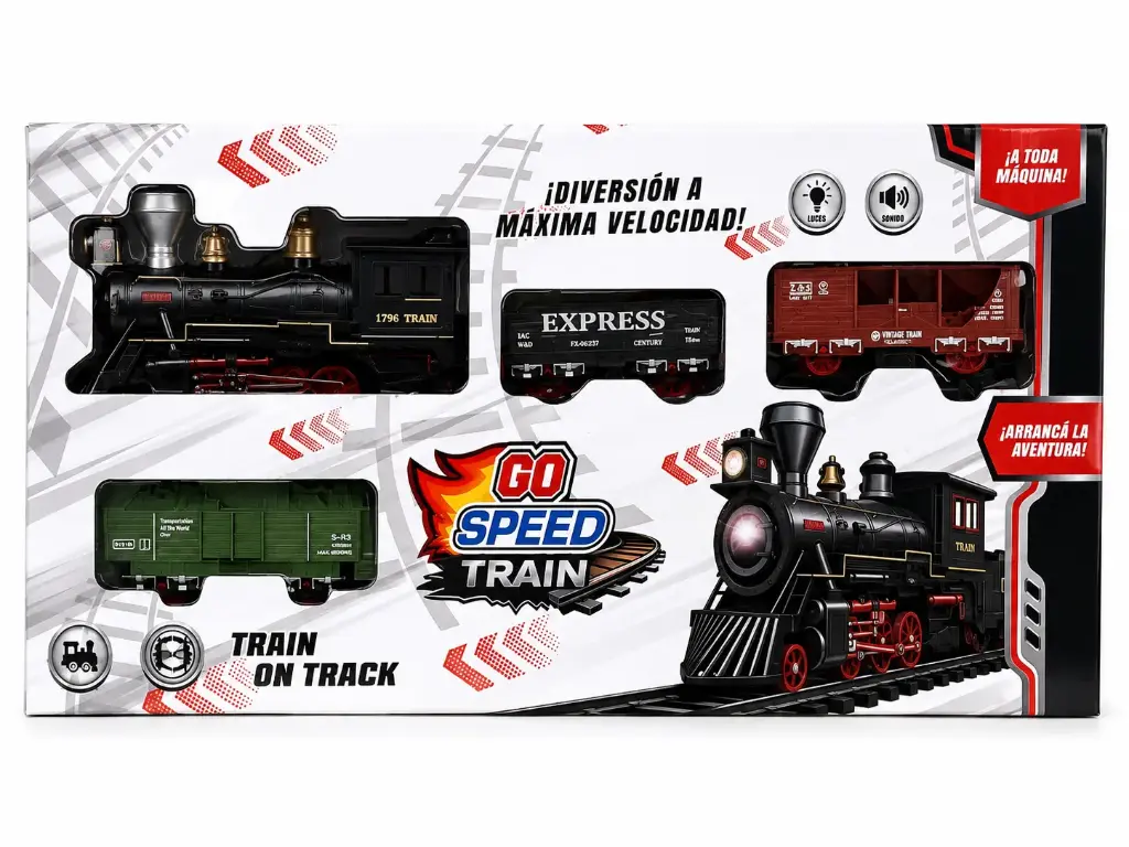 TREN C/ VIAS LUZ Y SONIDO E/ CJ ( 56449 )