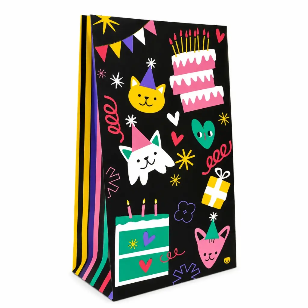 BOLSA DE PAPEL CUMPLE FELIZ 14 X 8 X 26CM ( 44420001 / TOF0098 )