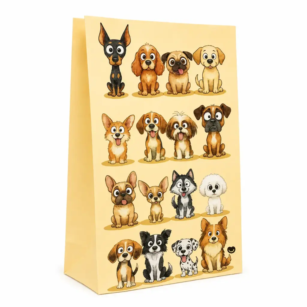 BOLSA DE PAPEL DOGUIS 14 X 8 X 26CM ( 44420022 / TOF0119 )