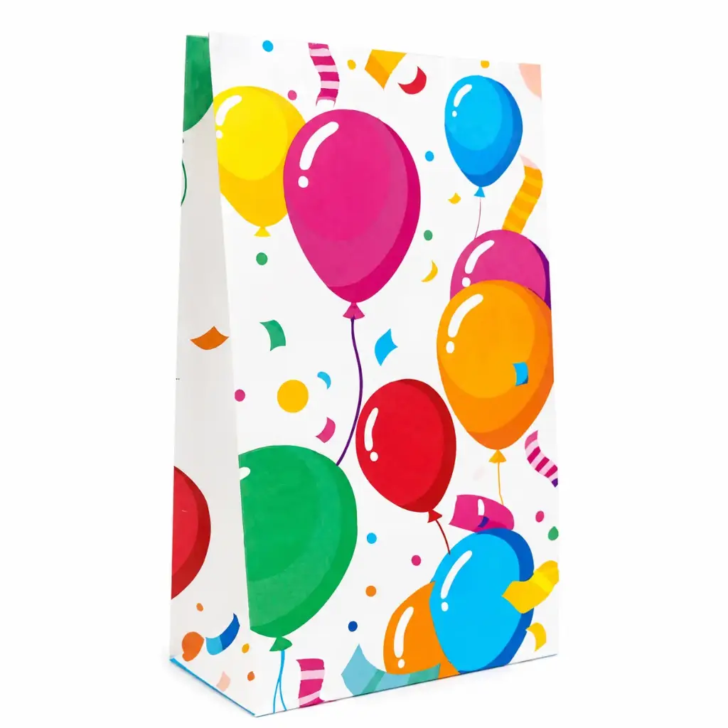 BOLSA DE PAPEL GLOBOS FEST 14 X 8 X 26CM ( 44420003 / TOF0100 )