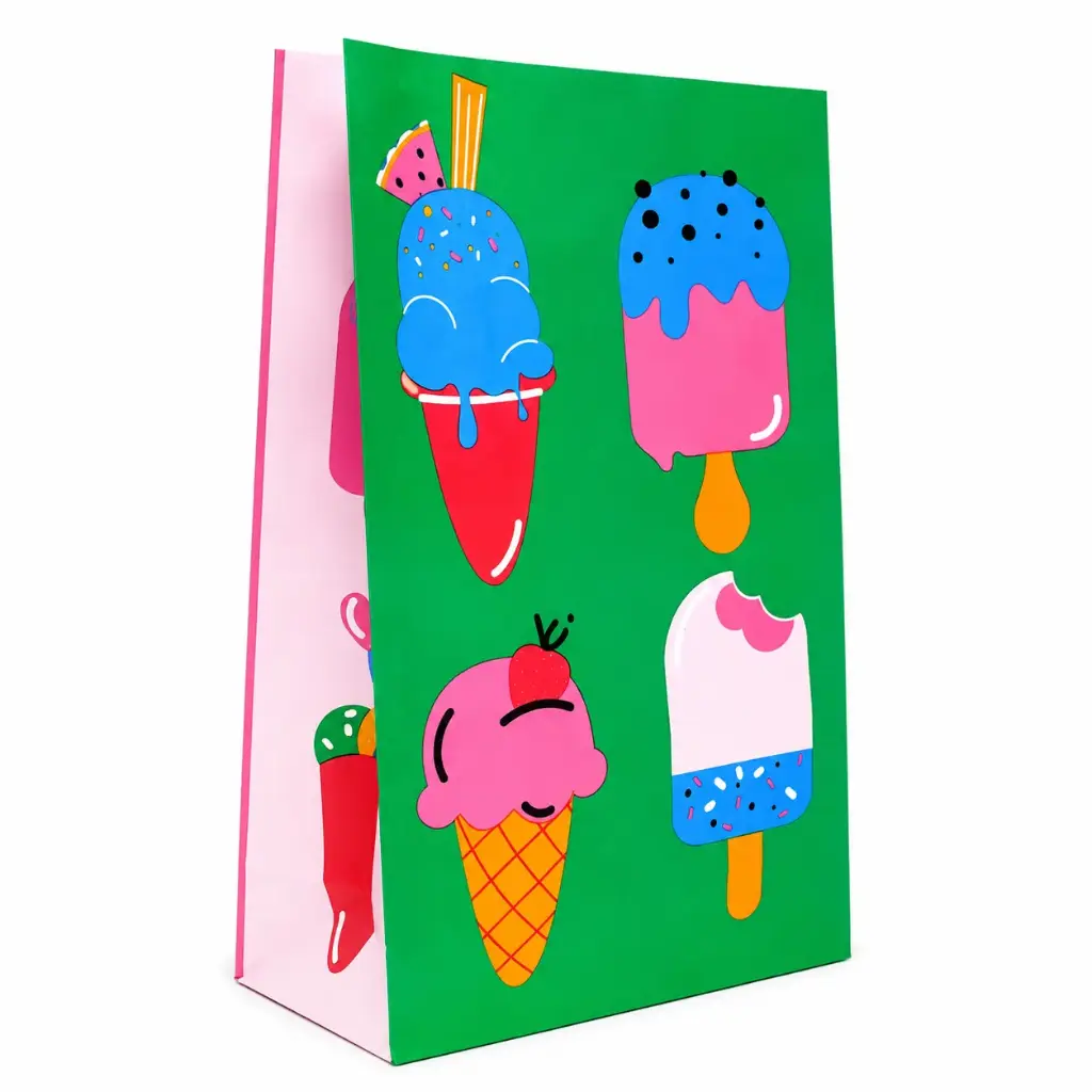 BOLSA DE PAPEL HELADITOS 14 X 8 X 26CM ( 44420012 / TOF0109 )