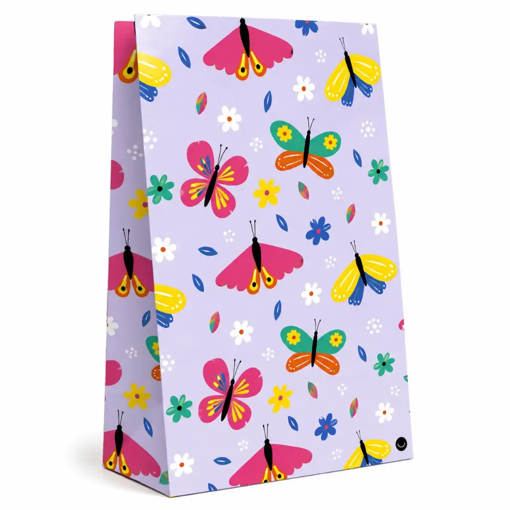 BOLSA DE PAPEL MARIPOSAS 14 X 8 X 26CM ( 44420008 / TOF0105 )