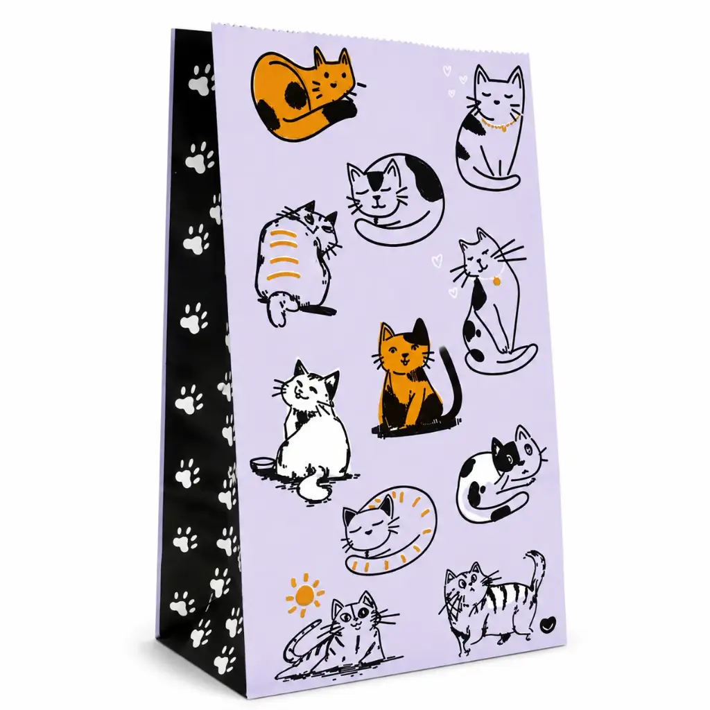 BOLSA DE PAPEL MIAUSS 14 X 8 X 26CM ( 44420023 / TOF0120 )