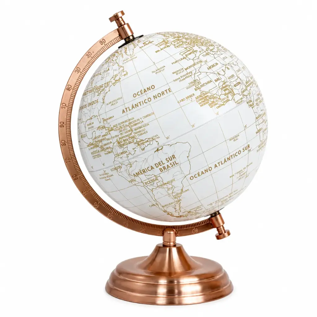 GLOBO TERRAQUEO DORADO BASE METALICA 20CM E/ CJ ( GOLD )
